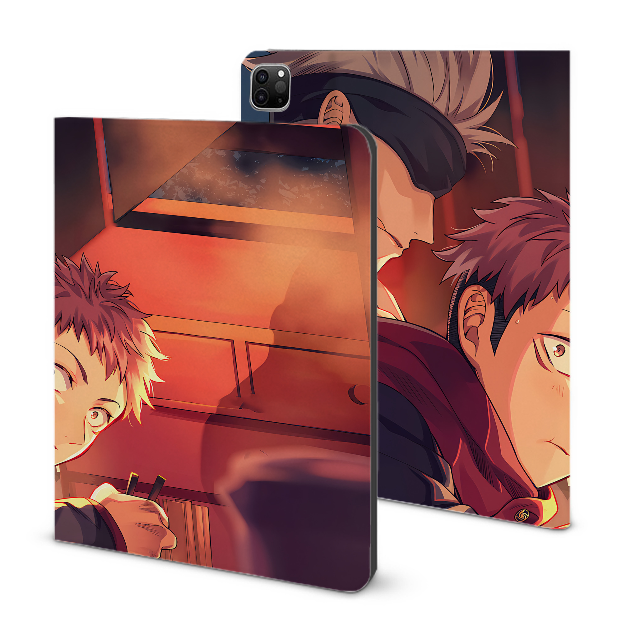 （画像用） 呪術廻戦 Jujutsu Kaisen IPad ケース ブック型 PUレザー TPU 耐衝撃 軽量 薄型 ペン収納なし 全面保護 IPad 各モデル対応